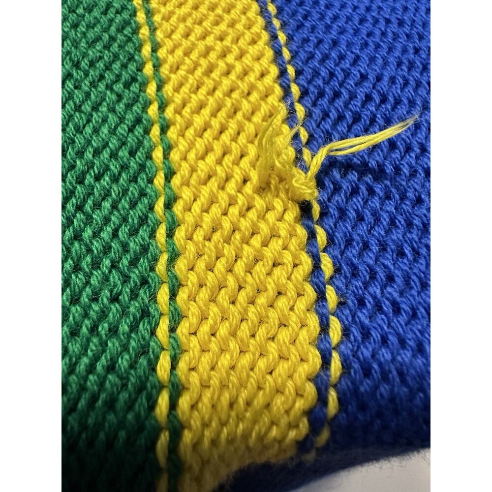 Polo Ralph Lauren Green Blue Striped Cotton Sweater Colorful Preppy XL Mens - Picture 14 of 14